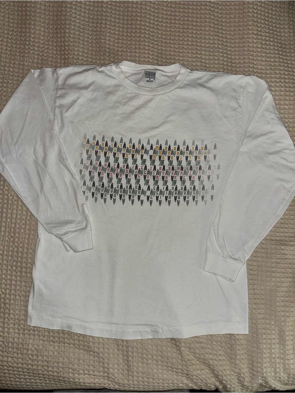 Vintage Marithe Francois Girbaud Long Sleeve Logo Graphic T Shirt Mens XL White